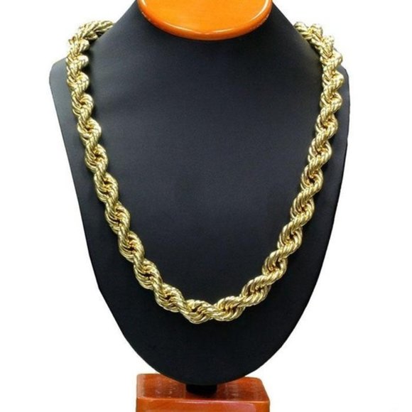 Other - Heavy Gold Plate Rope Chain Necklace